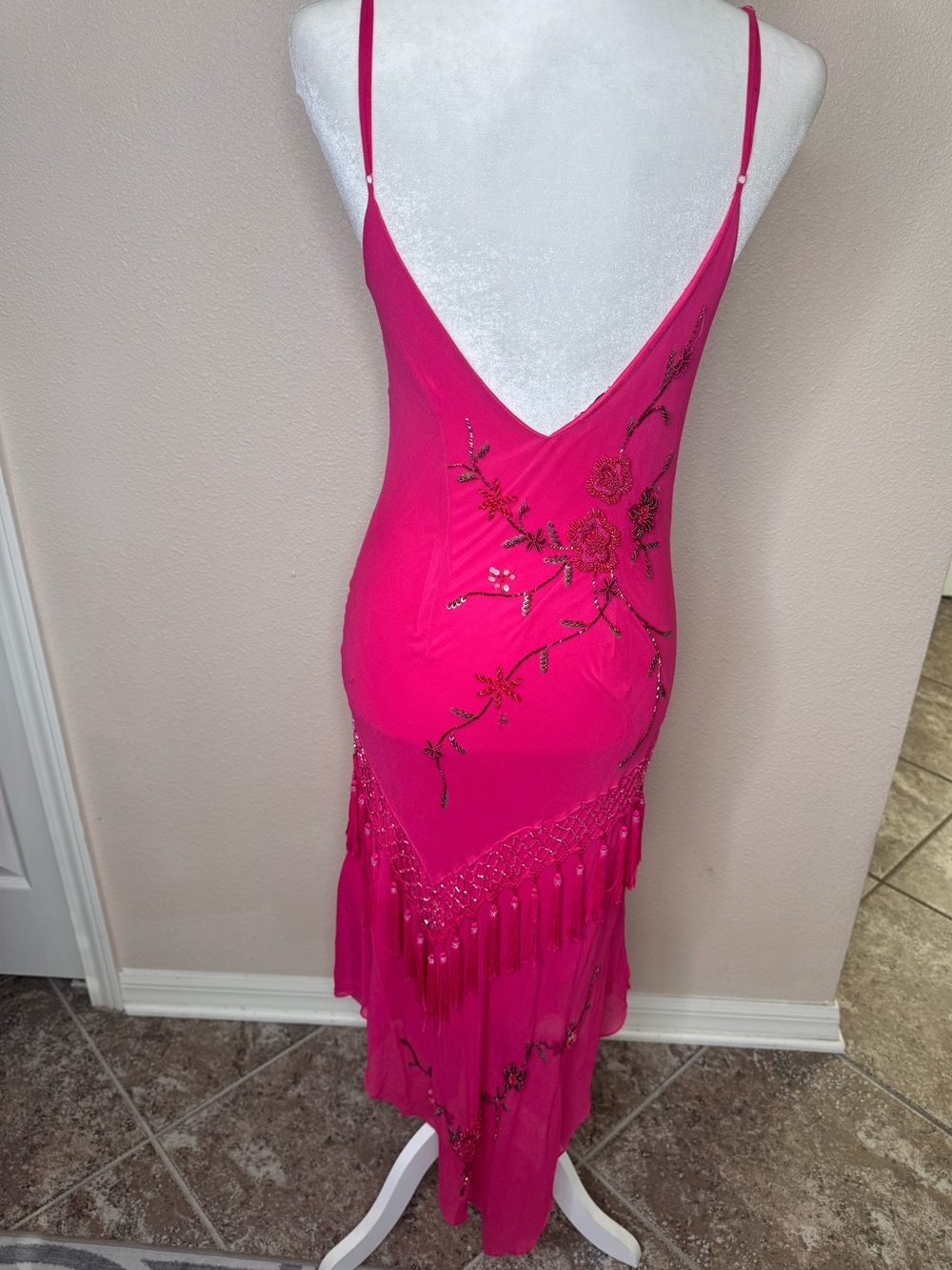 Cache pink fairy silk asymmetric vintage dress size 6 - Picture 7 of 16